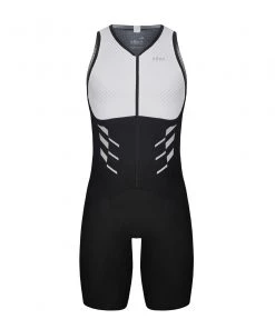 ROKA Tri Suits Men's Gen II Elite Aero Sleeveless Tri Suit - White/Black