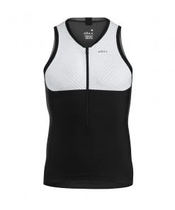 ROKA Tri Suits Men's Gen II Elite Aero Sleeveless Tri Top - White/Black