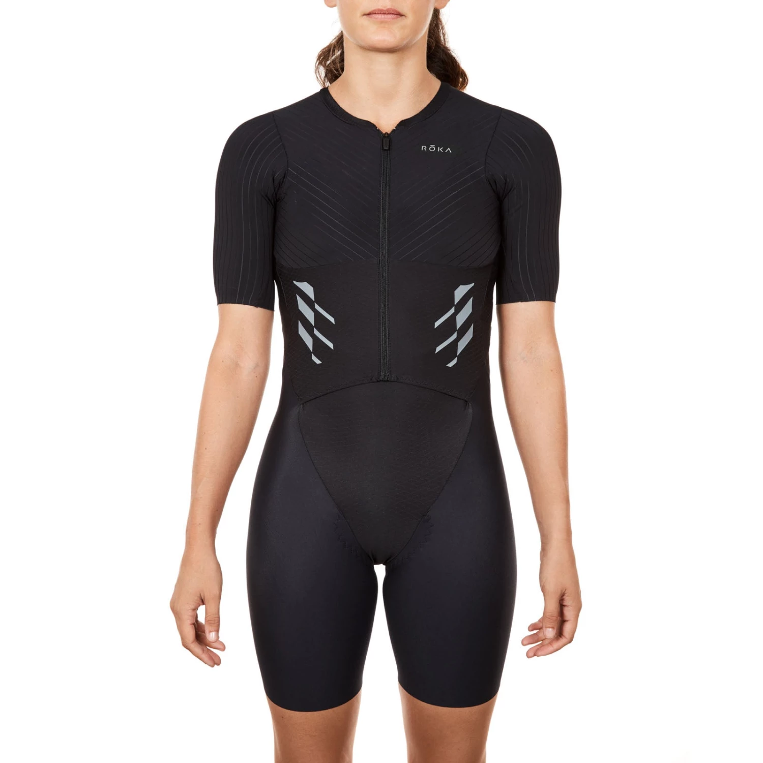 ROKA Women's Gen II Elite Aero Short Sleeve Tri Suit - Black Tri Suits