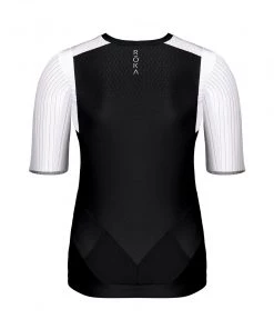 ROKA Women's Gen II Elite Aero Short Sleeve Tri Top - White/Black